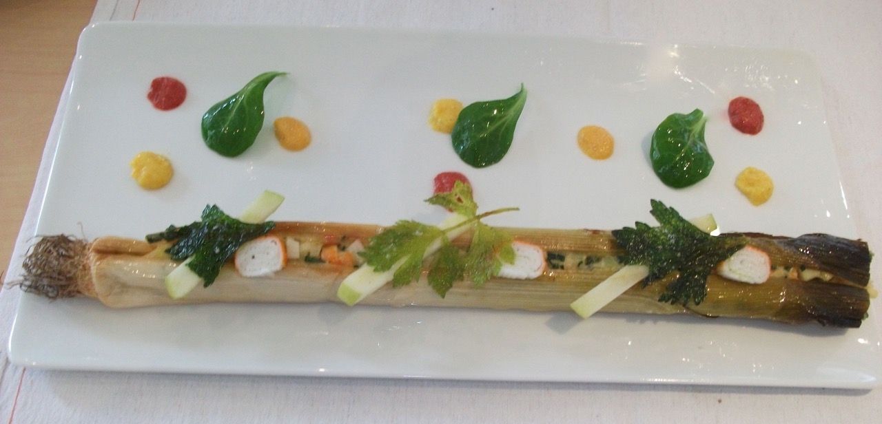 Nems de poireaux nantais au surimi, mâche nantaise
