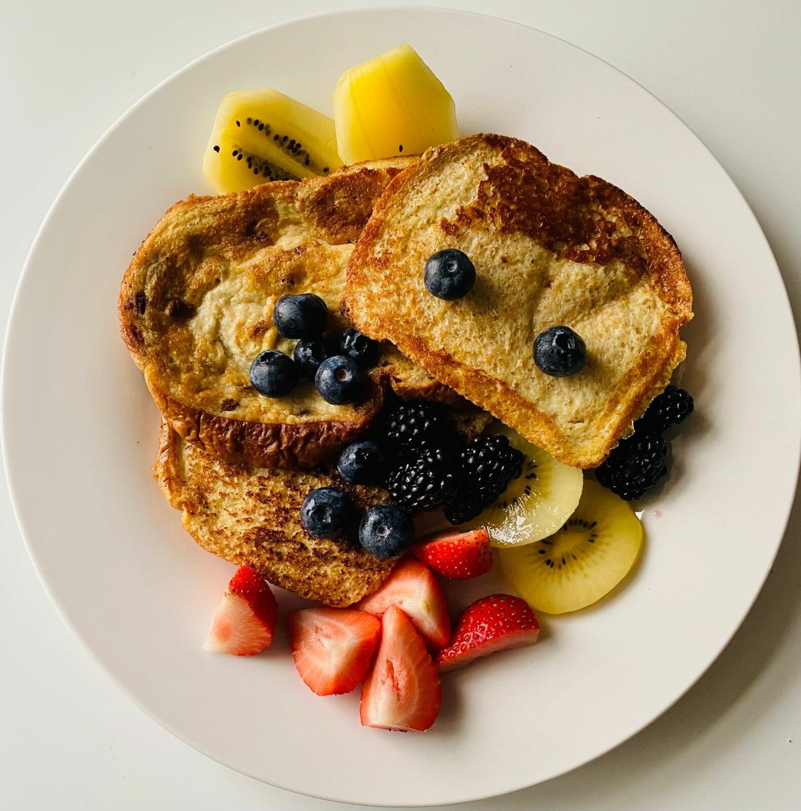 French toast briochée, fruits caramélisés