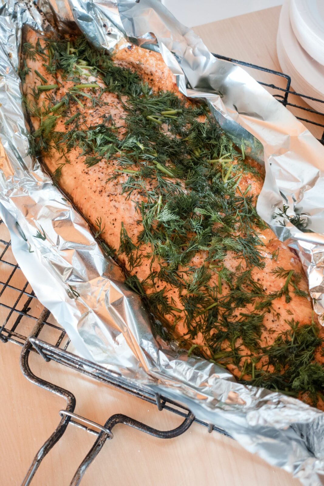 Papillote de saumon, légumes croquants et citron